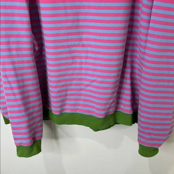 NATURAL LIFE Pink & Blue Striped Sweatshirt with Green Trim - Picture 12 of 15